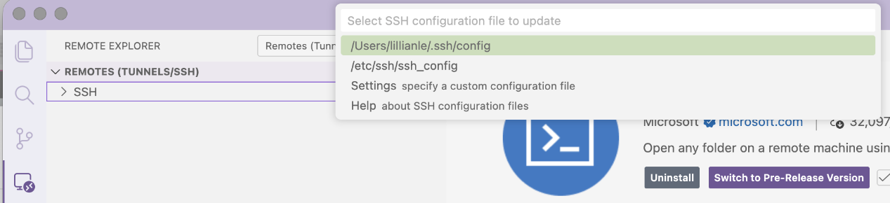 ssh configuration